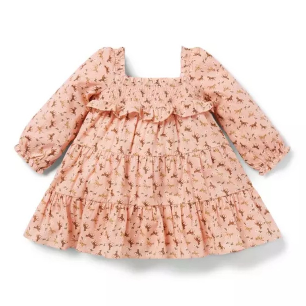 Janie and Jack Equestrian smocked baby dress